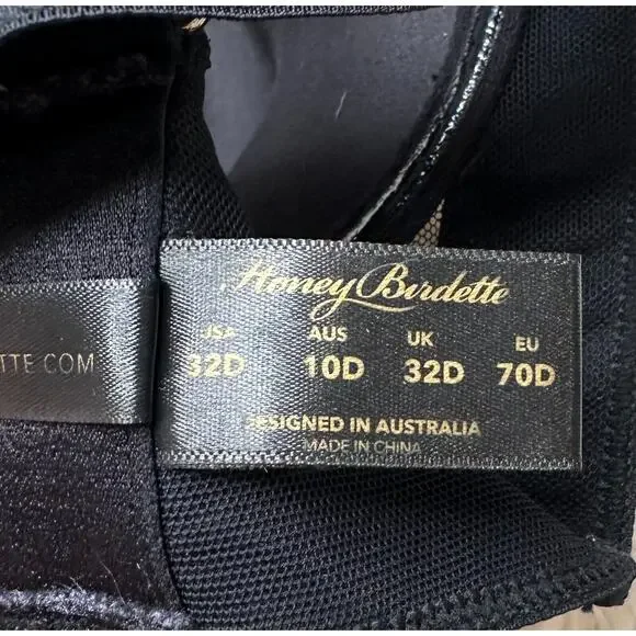 Honey Birdette VIENNA🖤 Black Gold Push Up Bra 32D - Picture 5 of 5